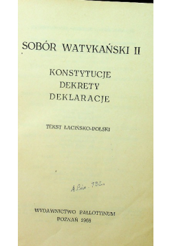 Sobór watykański II konstytucje dekrety deklaracje
