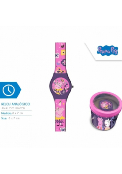 Zegarek analogowy Peppa Pig w metalowym opakowaniu PP17021M