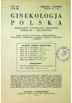 Ginekologja polska Tom XIII 1934 r.