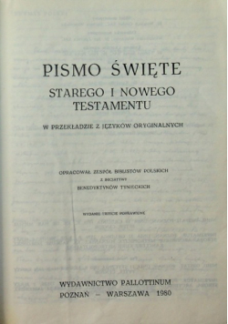 Pismo Święte Starego i Nowego Testamentu