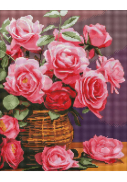 Diamentowa mozaika - Kolorowe róże 40x50cm