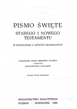 Pismo Święte Starego i Nowego Testamentu