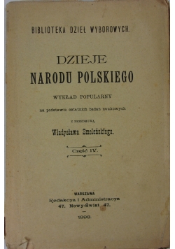 Dzieje Narodu Polskiego część IV , 1898r.