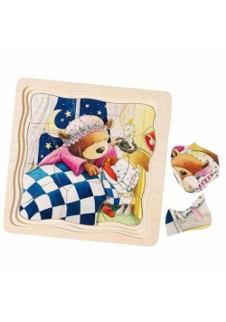 Puzzle drewniane układanka warstwowa Misie