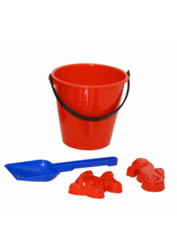 Wywrotka 40 cm z wiaderkiem, łopatką i foremkami
