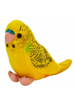 Papuga falista żółta 13cm