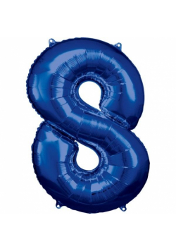 Balon foliowy cyfra 8 niebieska 57x86cm