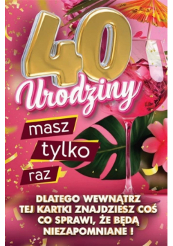 Karnet Urodziny z nakładką na butelkę 40