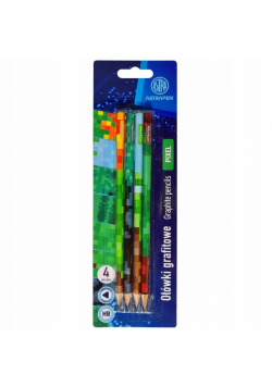 Ołówki grafitowe trójkątne HB Astrapen Pixel blister 4 szt.