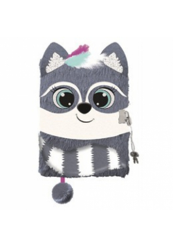Pamiętnik A5 Włochacz z kłódką 3D Racoon 96 k.