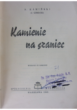Kamienie na szaniec, 1946r.