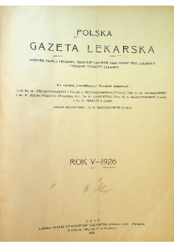 Polska gazeta lekarska Nr 1 do 52 Rok V 1926 r.