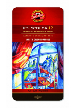 Kredki ołówkowe Polycolor Koh-i-Noor 3822 12 kolorów opakowanie metalowe