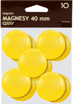 Magnesy 40 mm żółte 10 sztuk