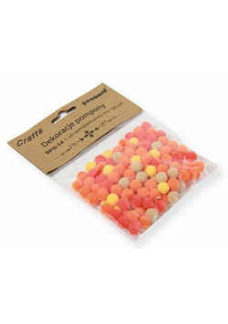 Dekoracje pompony 1cm mix pomarańczowy 120szt
