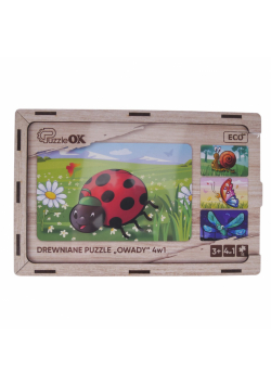 Puzzle 4w1 drewniane Owady