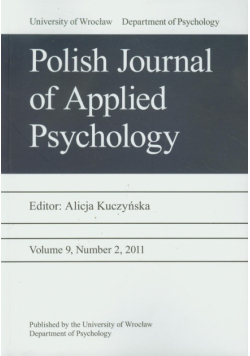 Polish Journal of Applied Psychology vol 9 nr 2 2011