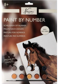 Malowanie po numerach na kartonie - Koń