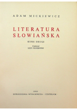 Mickiewicz Dzieła Tom X Literatura Słowiańska
