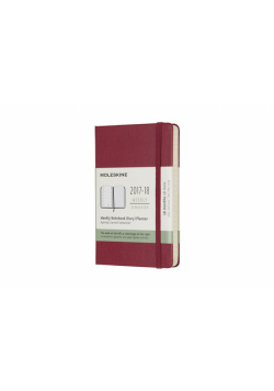 Kalendarz tygodniowy Moleskine 18M P, twarda oprawa, bordowy