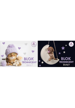 Blok techniczny A4/10K biały The Sweet Pets