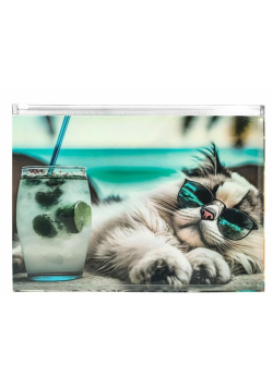 Koperta A4 PP z nadrukiem zip Chillout Cat