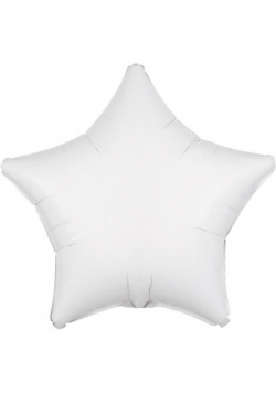 Balon foliowy metalik biały gwiazda luzem 48cm