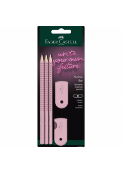 Ołówek 3szt + gumka + temperówka FABER CASTELL