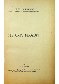 Historja filozofji 1928r.