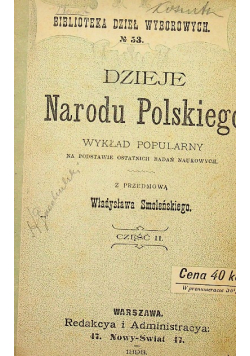 Dzieje Narodu Polskiego Część II  1898 r.