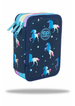 Piórnik 3-komorowy z wyposażeniem Coolpack Jumper 3 blue unicorn
