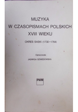 Muzyka W Czasopismach Polskich XVIII Wieku