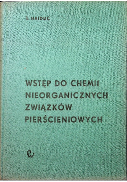 Wstęp do chemii nieorganicznych związków pierścieniowych
