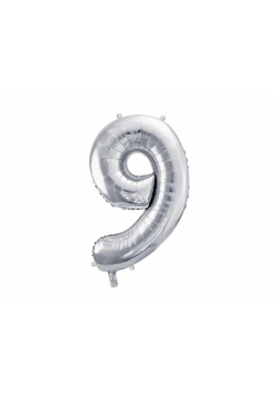 Balon foliowy 9 srebrny 72cm