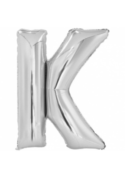 Balon foliowy litera K srebrna 63.5x86cm