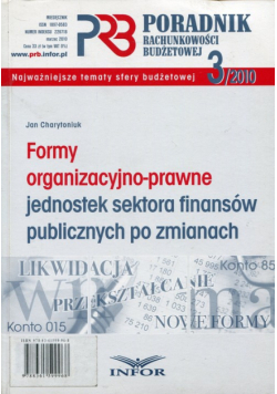 Formy organizacyjno-prawne jednostek sektora finansów publicznych po zmianach
