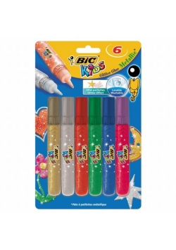 Glitter Glue metaliczny brokatowy Blister 6 kolorów