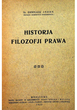 Historja filozofji prawa 1923 r.