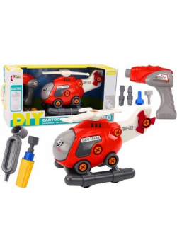 Helikopter kreskówkowy do skręcania DIY czerwony