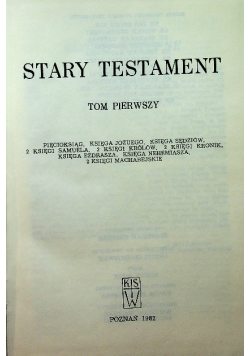 Pismo święte Stary Testament Tom I