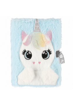 Pamiętnik A5 pluszowy z kłódką Unicorn