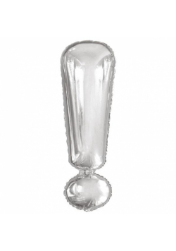 Balon foliowy znak ! srebrny 28x86cm