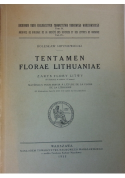 Tentamen Florae Lithuaniae,1933r