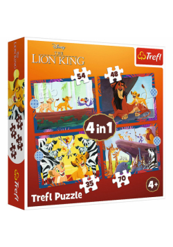 Puzzle 4w1 Odważny Król Lew