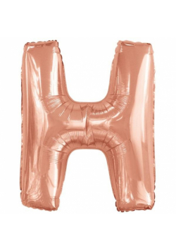 Balon foliowy litera H różowe złoto 67x86cm