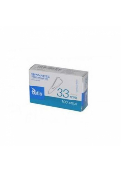 Paczka Spinacze biurowe trójkątne 33 mm 100 szt 10 sztuk
