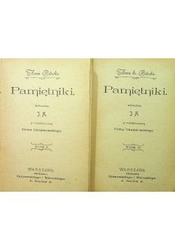 Potocka Pamiętniki Tom 1 i 2 1898 r.