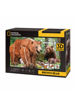 Cubic Fun Puzzle 3D National Geographic Zagrożone zwierzęta - Niedźwiedź Brunatny