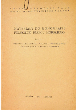 Materiały do monografii polskiego brzegu morskiego Zeszyt 3