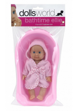 Lalka bobas Bathtime Ellie do kąpieli 17 cm różowa